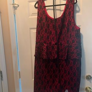 Black and red sleeveless dress